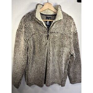Arctic Point Sherpa Fleece 1/4 Zip Jacket  Men L Brown Frosted Pullover Outdoors
